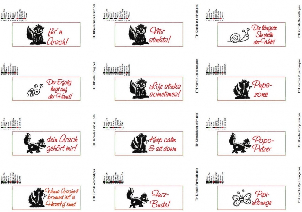 Bild 1 von ITH Klopapier Manschetten Klorollen Stinktiere  / (Größe und Design) 30x18 Stinktiere