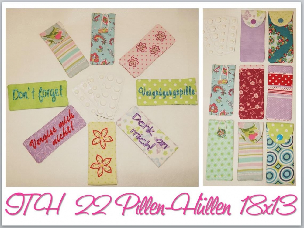 Bild 1 von ITH Pillenhüllen 18x13 mit Lasche oder Gummi in einem Set!
