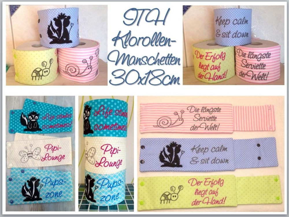 Bild 1 von ITH Klopapier Manschetten Klorollen Stinktiere  / (Größe und Design) 30x18 Stinktiere
