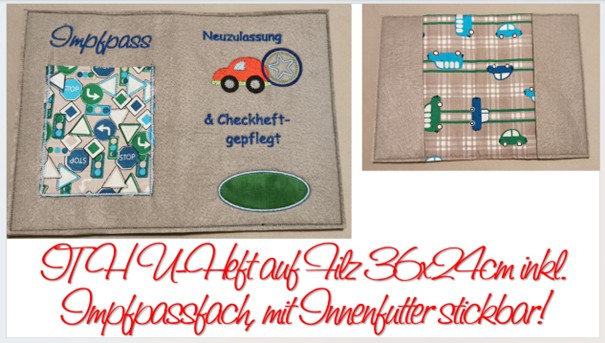 Bild 1 von ITH U-Heft-Hüllen U-Hefthüllen für FILZ 36x24cm - 15 Motive, 1 Blanko-Datei 