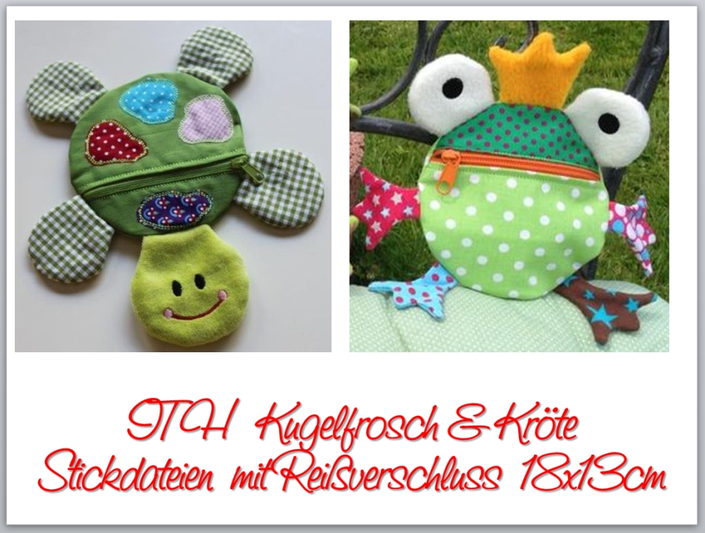 Bild 1 von ITH Kugelfrosch und Kröte mit Reißverschluss in verschiedenen Größen  / (Größe) 18x13