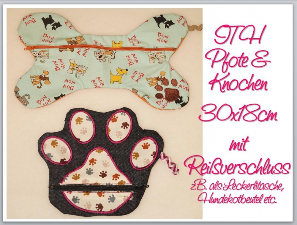 Bild 1 von ITH Pfote und Knochen mit Reißverschluss in verschiedenen Größen  / (Größe) 30x18