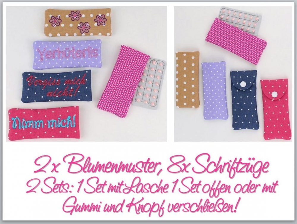 Bild 1 von ITH Pillenhüllen 18x13 mit Lasche oder Gummi in einem Set!