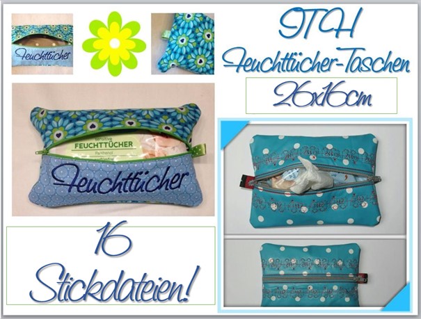 Bild 1 von ITH Feuchttüchertaschen 18x13 , 26x16 oder 30x18cm  - je 16 Dateien!  / (Größe) 26x16