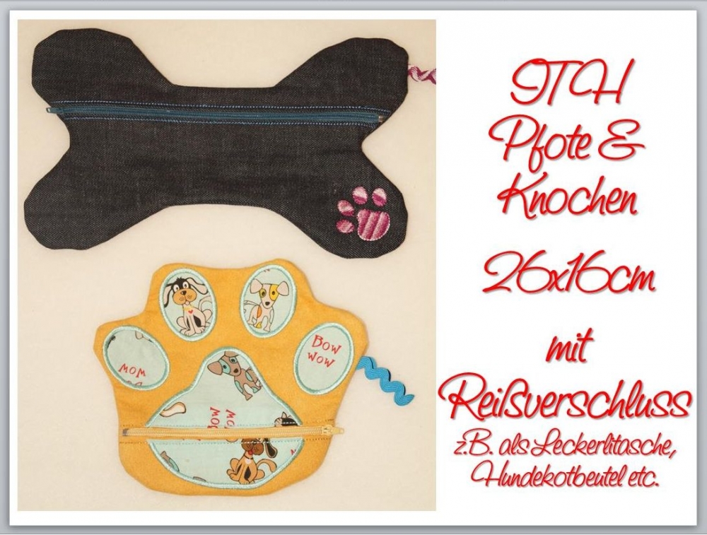 Bild 1 von ITH Pfote und Knochen mit Reißverschluss in verschiedenen Größen  / (Größe) 26x16