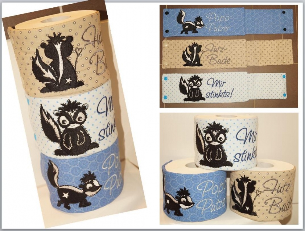 Bild 1 von ITH Klopapier Manschetten Klorollen Stinktiere  / (Größe und Design) 30x18 Stinktiere