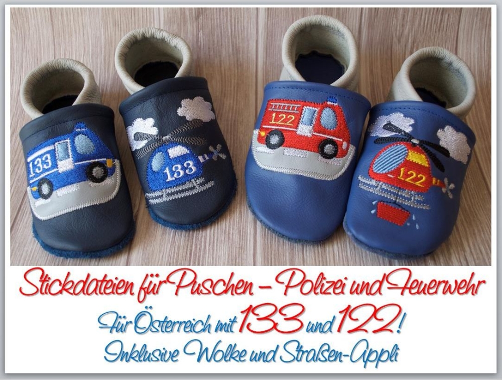 Bild 1 von Rettung Österreich für Puschen - 10 Dateien 6-7cm im 10x10cm Stickrahmen