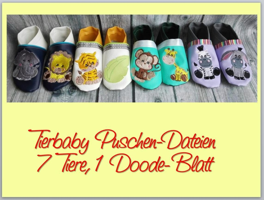 Bild 1 von Tierbabies für Puschen und 10x10cm - 3 verschiedene Sets! Tierbabys  / (Größe) Puschen ganz