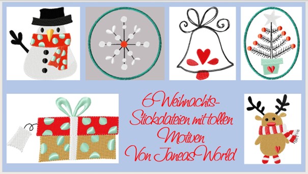 Bild 1 von 6 Weihnachts-Stickdateien Janeas World Snow in verschiedenen Größen  / (Größe  ) 10x10