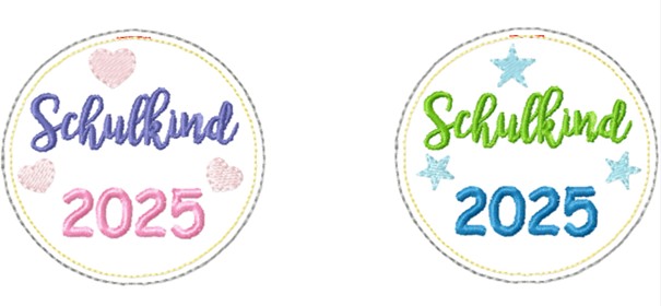 Bild 1 von ITH Schulkind Anhänger für Jungen und Mädchen 6cm im 10x10cm Stickrahmen