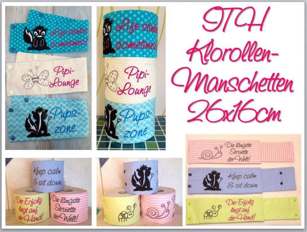Bild 1 von ITH Klopapier Manschetten Klorollen Stinktiere  / (Größe und Design) 26x16 Stinktiere
