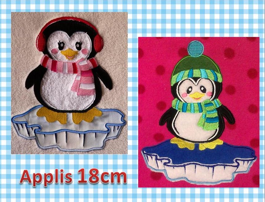 Bild 1 von Set Pinguine Winterzauber 10cm Füllstich oder 18x13cm Applikationen  / (Größe  ) 18x13cm Applikationen