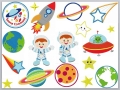 Astronauten PPP 10x10cm - 16 Stickdateien
