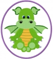 Drache Clippy im Button 18x13cm