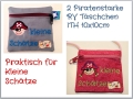 ITH Piratentäschchen mit RV 10x10cm - 2 Motive