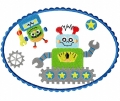 Bild 1 von Roboter Stickdateien - verschiedene Sets 10x10 und Puschen sowie 2 Taschenblätter  / (Größe) TB Panzi 18