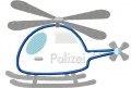 Bild 1 von Polizei Hubschrauber Applikation 18x13cm