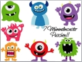 Mümmelmonster - 7 Stickdateien für Puschen 6-7cm groß im 10x10cm Stickrahmen
