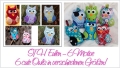 ITH Eulen  - 6 cute owls - 6 Eulen in verschiedenen Größen
